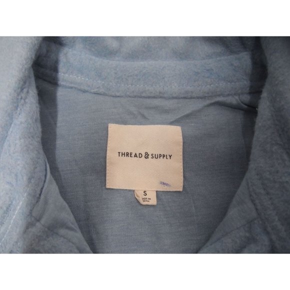 Thread & Suppy Nordstrom Womens Longline Sweatshirt Knit Shacket S Sky Blue - Picture 8 of 10